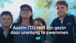 Austin (13) redt zijn gezin door urenlang te zwemmen | RTL Nieuws