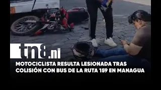 Route 159 bus collides with motorcycle, leaving one injured in Managua