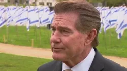 Senate candidate Steve Garvey reacts to campus protests