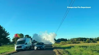 Hot air balloon crashes into power lines in Presque Isle