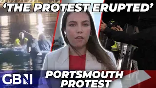 ‘Scenes of destruction’ | Aftermath of anti-migrant protests as HUNDREDS descended on Portsmouth