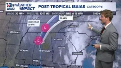 Isaias is now post-tropical, but on-and-off rain and breezy conditions will continue before graduall