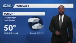 Much cooler conditions for the Gulf Coast Tuesday night