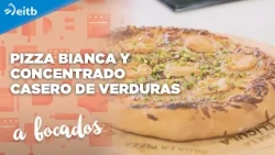 BITES: Pizza Bianca + Homemade Vegetable Concentrate in tablet form "for another day"