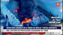 CINCO TV - VORAZ INCENDIO EN EL PREDIO LOGÍSTICO NORLOG