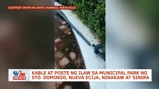 Kable at poste ng ilaw sa Municipal Park ng Sto. Domingo, Nueva Ecija, ninakaw at sinira