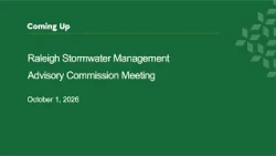 Raleigh Stormwater Management Advisory Commission – October 1, 2026