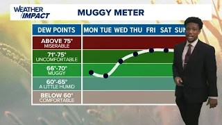 Staying warm with low humidity to start the week