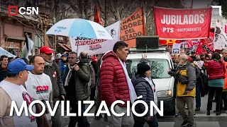 CGT and social organizations march with RETIREES at CONGRESS against the GOVERNMENT