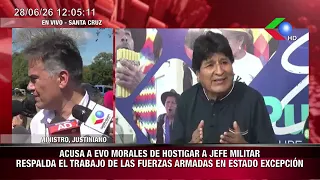Minister Justiniano accuses Evo Morales of harassing military chief