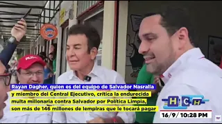 Rayan Dagher condena inédita multa de L146 millones impuesta a Salvador Nasralla por Política Limpia