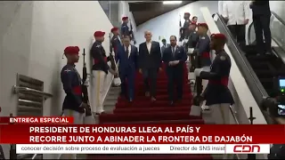 President of Honduras arrives in the country and tours the border with Abinader