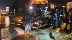 Düzce Belediyesi turuncu kodlu uyarı sonrası 140 personelle sahada