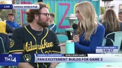 Brewers fans claim their seats at World Series Game 2 watch parties hours before first pitch