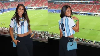 El look mundialista de Antonella Roccuzzo: embajadora de nuestros colores