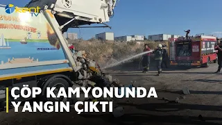 GARBAGE TRUCK CATCHES FIRE