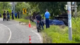 Truck rollover leaves driver injured in Matagalpa