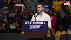 U.S. Senate candidate Abdul El-Sayed speaks at a Detroit rally