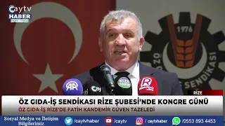 Fatih Kandemir Re-elected as Öz Gıda-İş Rize Branch President