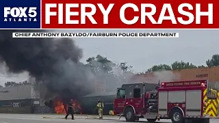 Train plows into stuck truck before driver escapes | FOX 5 News
