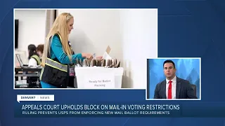 Appeals court upholds block on mail-in voting restrictions
