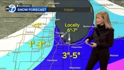 ABC7 Chicago AccuWeather Forecast Sunday, Jan. 25 | Lake-effect snow possible across area