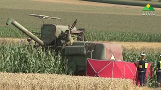Młynica. Fatal accident under combine harvester wheels
