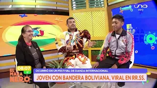 Luis Mamani, el joven que mostró la bandera boliviana en una presentación de bailarines peruanos