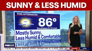 DC weather: Sunny skies, less humid and comfortable Monday