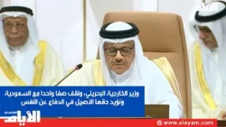 Bahraini Foreign Minister: We Stand United with Saudi Arabia and Support Its Inherent Right to Se...