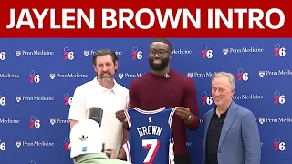 Jaylen Brown introduced by Sixers: Full Press Conference