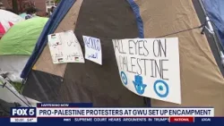 Pro-Palestine protesters defy school officials at George Washington University