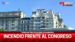 INCENDIO en un edificio cercano al CONGRESO