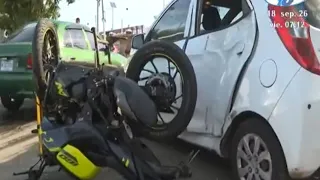 Motorcyclist survives after colliding with a vehicle in the Old Military Hospital sector