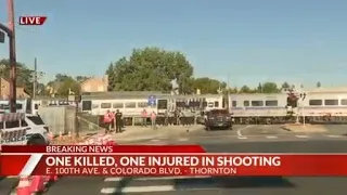 Thornton police car hit by train during shooting response