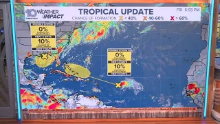 NHC watching two disturbances for low-end tropical development