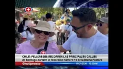 CHILE: FELIGRESES RECORREN LAS  CALLES DE SANTIAGO DURANTE  LA PROCESIÓN #10 DE LA DIVINA PASTORA