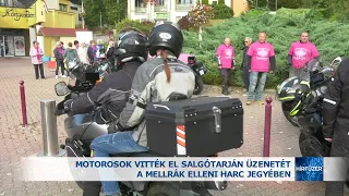 Motorosok vitték el Salgótarján üzenetét a mellrák elleni harc jegyében
