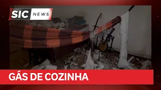 Gas cylinder explosion destroys apartment and mobilizes firefighters