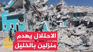 Occupation forces demolish two homes in the village of Deir Razih, east of Dura, south of Hebron ...