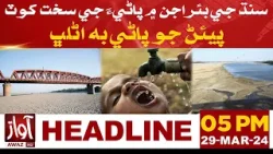 Sindh Facing Worst Water Shortage | Awaz News Headlines At 5 PM | Sindh Updates | Awaz Tv News