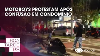 Delivery drivers protest after rider has motorcycle and phone damaged at a Porto Alegre condo