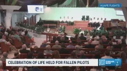 Прощание с погибшими пилотами компании Agape Flights.