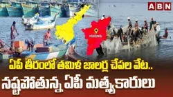 ఏపీ తీరంలో తమిళ జాలర్ల చేపల వేట..నష్టపోతున్న ఏపీ మత్స్యకారులు | AP vs Tamilnadu Fishersmens | ABN