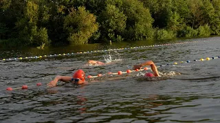Open water swimming competition on the eve of Triathlon Veenendaal