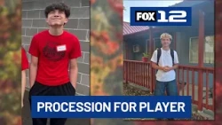 Remembering football player Mason Flores: Procession brings remains to Sweet Home