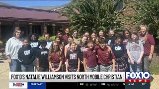 FOX10’s Natalie Williamson visits North Mobile Christian School media class