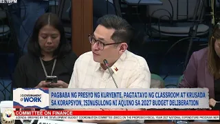 Pagbaba ng presyo ng kuryente at krusada sa korapsyon, isinusulong ni Aquino sa 2027 budget delib.