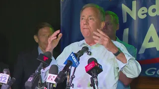 Gov. Lamont speaks following projected win in Democratic primary race
