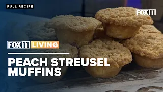 Recipe for Peach Streusel Muffins; Summertime dessert idea from FOX 11 Living